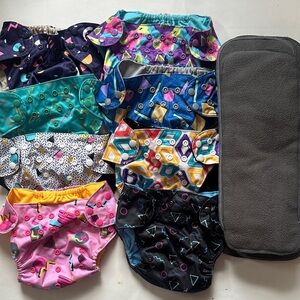 STAT BABY Pocket Cloth Diaper Covers and Inserts NEW Nostalgia Print